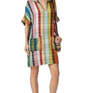 Warm Colorful Striped Swim Cover-Up
